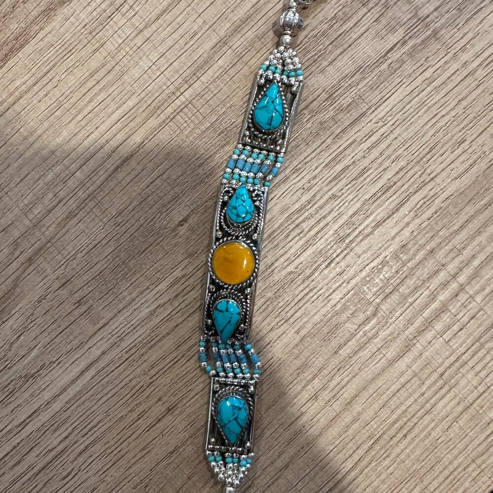 Genuine Turquoise Amber Bracelet